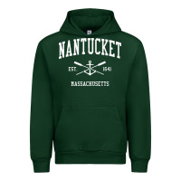 Forest Green nantucket ma vintage crossed oars & boat anchor sports pullover hoodie Urban Hoodie - linhVisuals