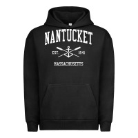 Pigment Black nantucket ma vintage crossed oars & boat anchor sports pullover hoodie Urban Hoodie - linhVisuals