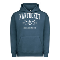 Pigment Midnight Navy nantucket ma vintage crossed oars & boat anchor sports pullover hoodie Urban Hoodie - linhVisuals