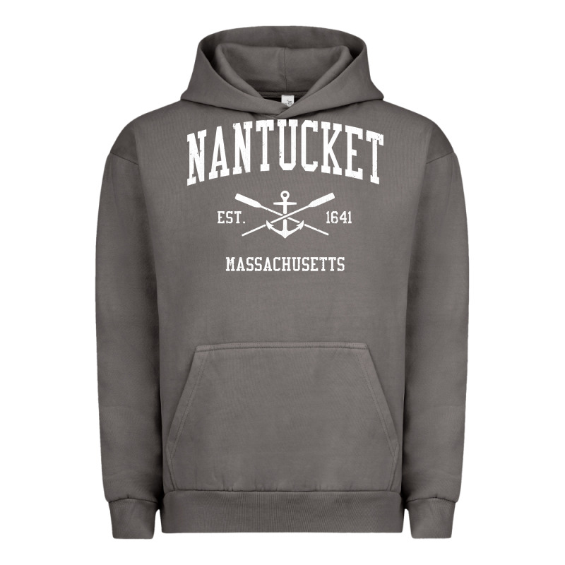 Nantucket Ma Vintage Crossed Oars & Boat Anchor Sports Pullover Hoodie Urban Hoodie by linhVisuals | Teevron