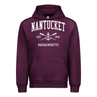 Mauve Wine nantucket ma vintage crossed oars & boat anchor sports pullover hoodie Urban Hoodie - linhVisuals