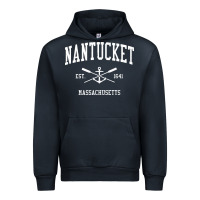 Navy nantucket ma vintage crossed oars & boat anchor sports pullover hoodie Urban Hoodie - linhVisuals