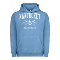 Pigment Pebble Blue nantucket ma vintage crossed oars & boat anchor sports pullover hoodie Urban Hoodie - linhVisuals