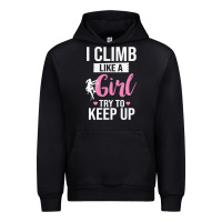 Black climbing climb mountain climbing like a girl 345 climb climbing lover Urban Hoodie - linhVisuals