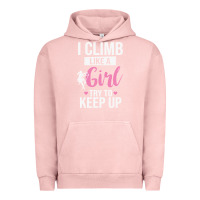 Pigment Salmon climbing climb mountain climbing like a girl 345 climb climbing lover Urban Hoodie - linhVisuals