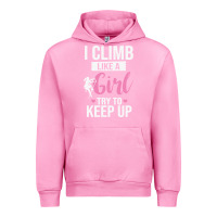 Fuchsia Pink climbing climb mountain climbing like a girl 345 climb climbing lover Urban Hoodie - linhVisuals