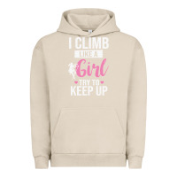 Pigment French Oak climbing climb mountain climbing like a girl 345 climb climbing lover Urban Hoodie - linhVisuals