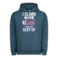 Pigment Midnight Navy climbing climb mountain climbing like a girl 345 climb climbing lover Urban Hoodie - linhVisuals