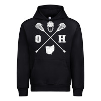 Black ohio lacrosse sticks & helmet state outline lax player t shirt Urban Hoodie - linhVisuals