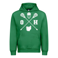 Emerald ohio lacrosse sticks & helmet state outline lax player t shirt Urban Hoodie - linhVisuals