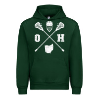 Forest Green ohio lacrosse sticks & helmet state outline lax player t shirt Urban Hoodie - linhVisuals