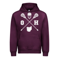 Mauve Wine ohio lacrosse sticks & helmet state outline lax player t shirt Urban Hoodie - linhVisuals