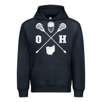 Navy ohio lacrosse sticks & helmet state outline lax player t shirt Urban Hoodie - linhVisuals