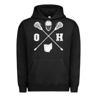 Pigment Black ohio lacrosse sticks & helmet state outline lax player t shirt Urban Hoodie - linhVisuals