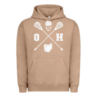 Pigment Burro ohio lacrosse sticks & helmet state outline lax player t shirt Urban Hoodie - linhVisuals