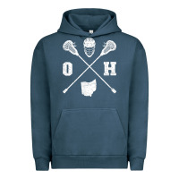 Pigment Midnight Navy ohio lacrosse sticks & helmet state outline lax player t shirt Urban Hoodie - linhVisuals