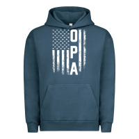 Pigment Midnight Navy opa gift america flag gift for men father's day pullover hoodie Urban Hoodie - linhVisuals