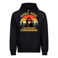 Black vintage only you can prevent communism funny bear camping t shirt Urban Hoodie - linhVisuals