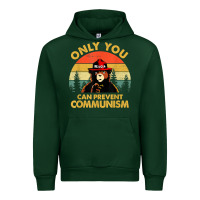 Forest Green vintage only you can prevent communism funny bear camping t shirt Urban Hoodie - linhVisuals