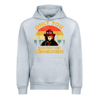 Heather Grey vintage only you can prevent communism funny bear camping t shirt Urban Hoodie - linhVisuals