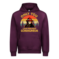 Mauve Wine vintage only you can prevent communism funny bear camping t shirt Urban Hoodie - linhVisuals