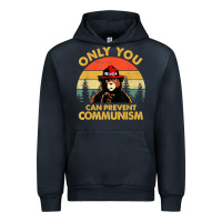 Navy vintage only you can prevent communism funny bear camping t shirt Urban Hoodie - linhVisuals