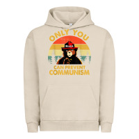 Pigment French Oak vintage only you can prevent communism funny bear camping t shirt Urban Hoodie - linhVisuals