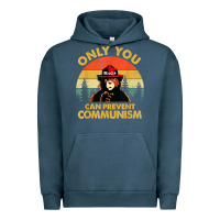Pigment Midnight Navy vintage only you can prevent communism funny bear camping t shirt Urban Hoodie - linhVisuals