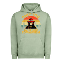 Pigment Oil Green vintage only you can prevent communism funny bear camping t shirt Urban Hoodie - linhVisuals