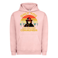 Pigment Salmon vintage only you can prevent communism funny bear camping t shirt Urban Hoodie - linhVisuals