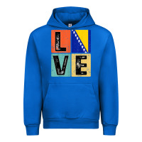 Cobalt vintage retro i love bosnia flag for bosnian pride gift t shirt Urban Hoodie - linhVisuals