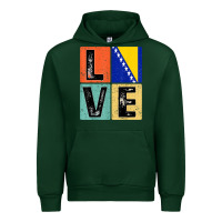 Forest Green vintage retro i love bosnia flag for bosnian pride gift t shirt Urban Hoodie - linhVisuals
