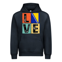 Navy vintage retro i love bosnia flag for bosnian pride gift t shirt Urban Hoodie - linhVisuals
