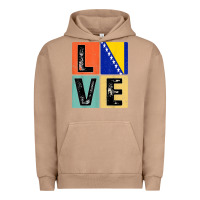 Pigment Burro vintage retro i love bosnia flag for bosnian pride gift t shirt Urban Hoodie - linhVisuals