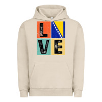 Pigment French Oak vintage retro i love bosnia flag for bosnian pride gift t shirt Urban Hoodie - linhVisuals
