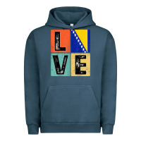 Pigment Midnight Navy vintage retro i love bosnia flag for bosnian pride gift t shirt Urban Hoodie - linhVisuals