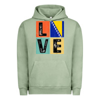 Pigment Oil Green vintage retro i love bosnia flag for bosnian pride gift t shirt Urban Hoodie - linhVisuals
