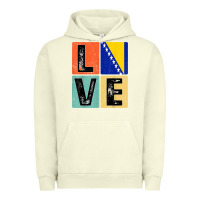 Pigment Pistachio vintage retro i love bosnia flag for bosnian pride gift t shirt Urban Hoodie - linhVisuals