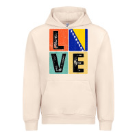 Vintage Retro I Love Bosnia Flag For Bosnian Pride Gift T Shirt Urban Hoodie | Teevron