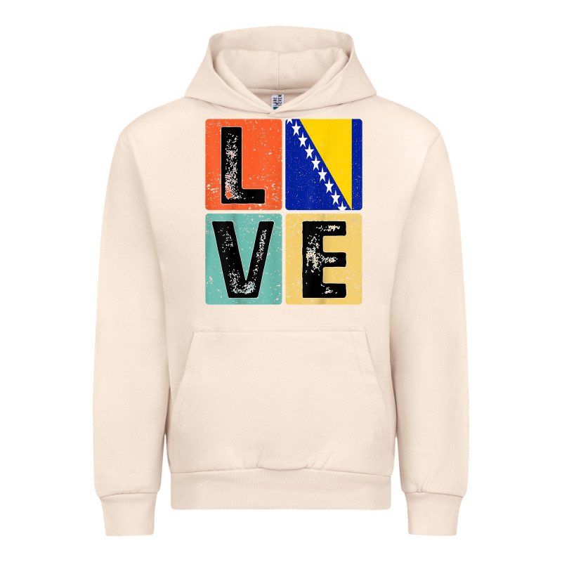 Vintage Retro I Love Bosnia Flag For Bosnian Pride Gift T Shirt Urban Hoodie by linhVisuals | Teevron