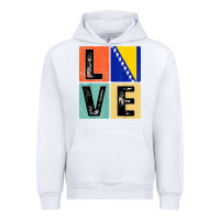 White vintage retro i love bosnia flag for bosnian pride gift t shirt Urban Hoodie - linhVisuals