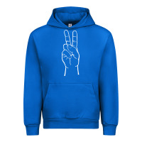 Cobalt peace sign two fingers hand gesture symbol illustration t shirt Urban Hoodie - linhVisuals