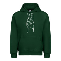 Forest Green peace sign two fingers hand gesture symbol illustration t shirt Urban Hoodie - linhVisuals