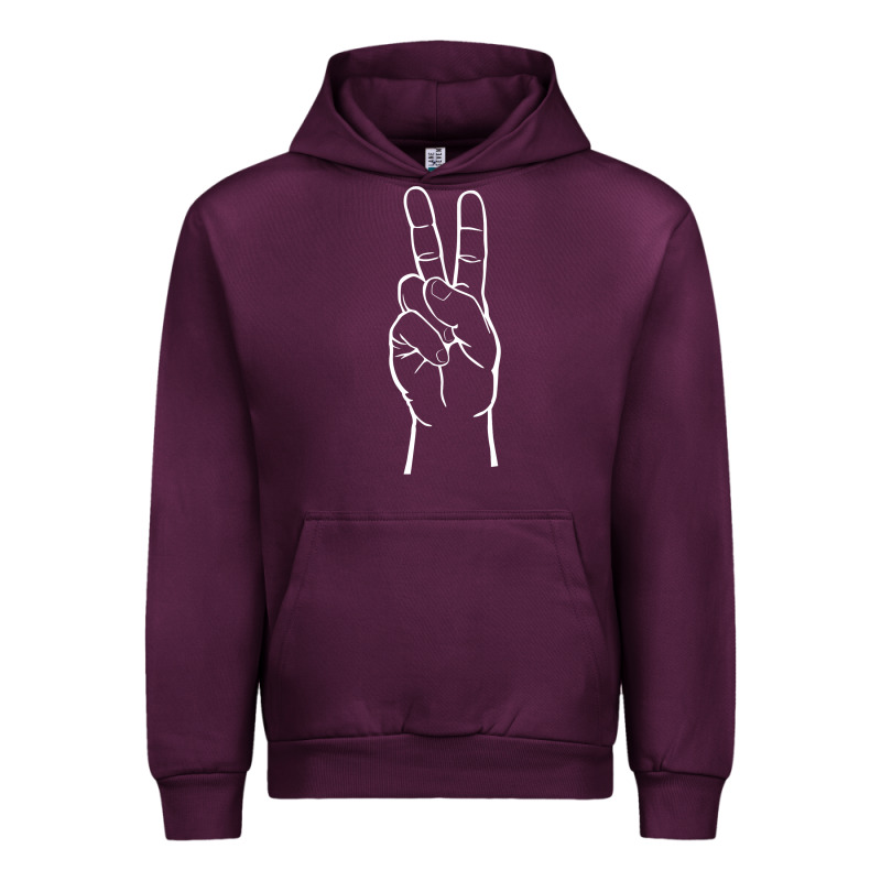 Peace Sign Two Fingers Hand Gesture Symbol Illustration T Shirt Urban Hoodie by linhVisuals | Teevron