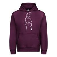 Mauve Wine peace sign two fingers hand gesture symbol illustration t shirt Urban Hoodie - linhVisuals