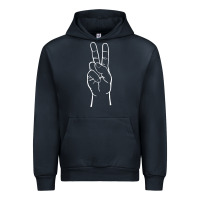 Navy peace sign two fingers hand gesture symbol illustration t shirt Urban Hoodie - linhVisuals