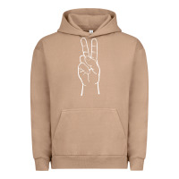 Pigment Burro peace sign two fingers hand gesture symbol illustration t shirt Urban Hoodie - linhVisuals