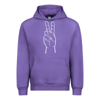 Tulip peace sign two fingers hand gesture symbol illustration t shirt Urban Hoodie - linhVisuals