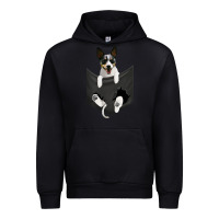 Black rat terrier dog in pocket, rattie puppy, ratting terrier t shirt Urban Hoodie - linhVisuals