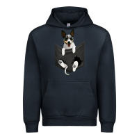Navy rat terrier dog in pocket, rattie puppy, ratting terrier t shirt Urban Hoodie - linhVisuals